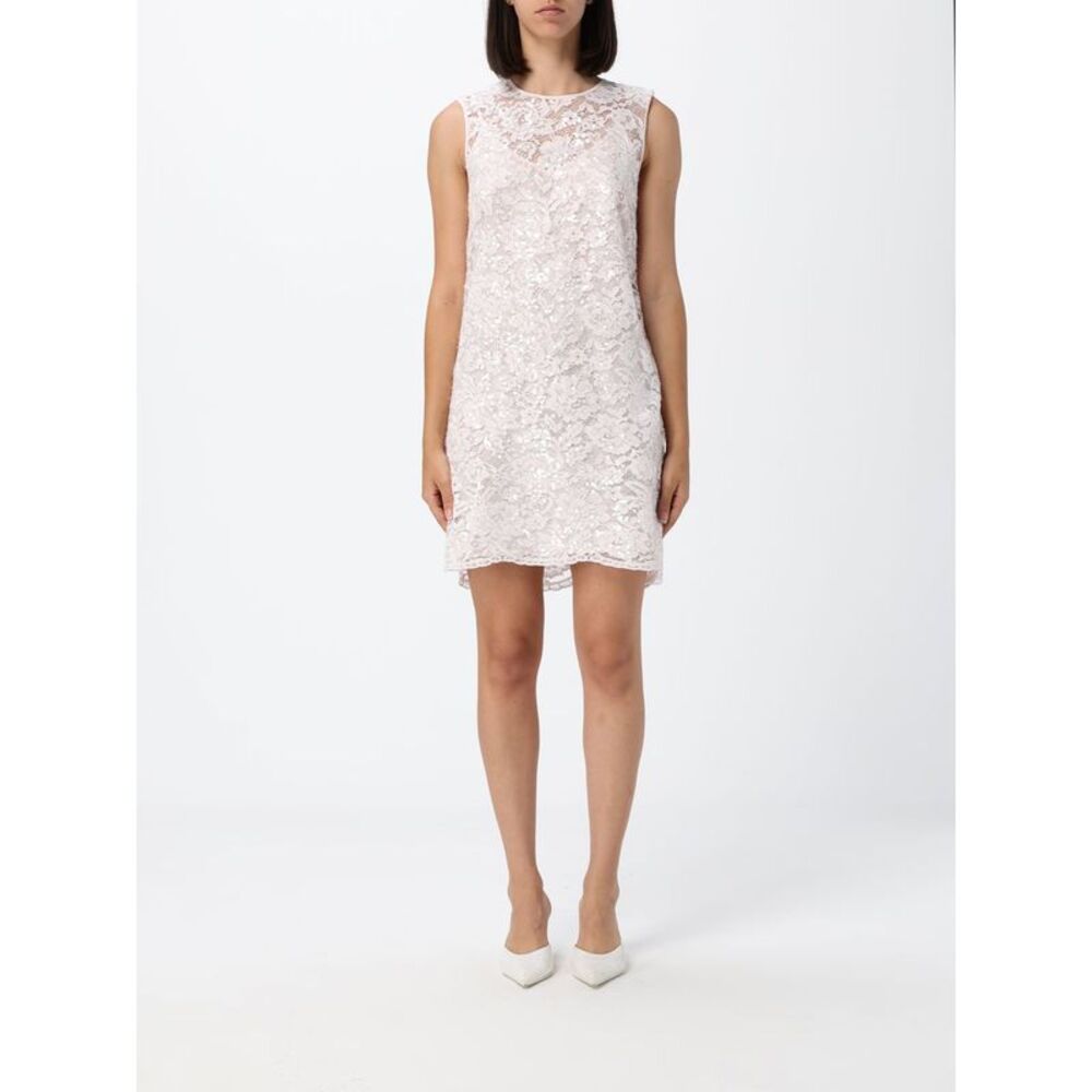 Twinset Women Lace Mini Dress With Lace Inserts Twinset